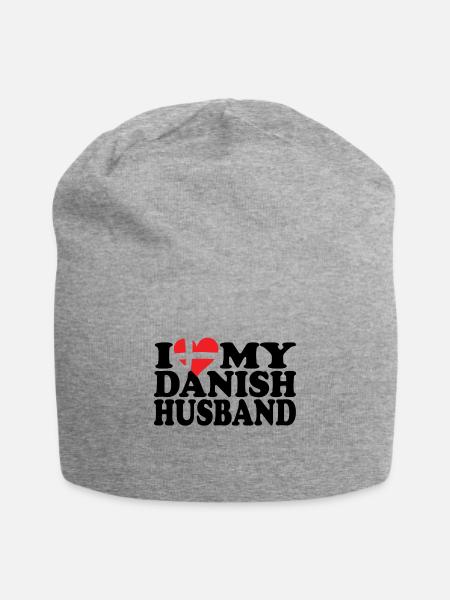 I Love my Danish Husband - Jersey-Beanie - Grau meliert