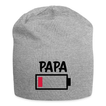 Papa - Akku leer - Jersey-Beanie - Grau meliert - Vorne