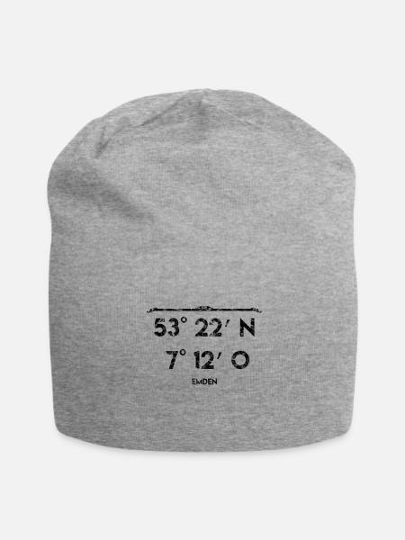 Emden Koordinaten Ostfriesland Ostfriese - Jersey-Beanie - Grau meliert