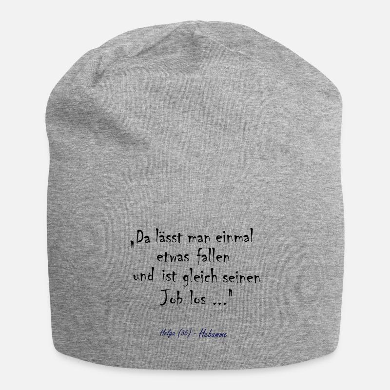 Hebamme Job - Jersey-Beanie - Grau meliert