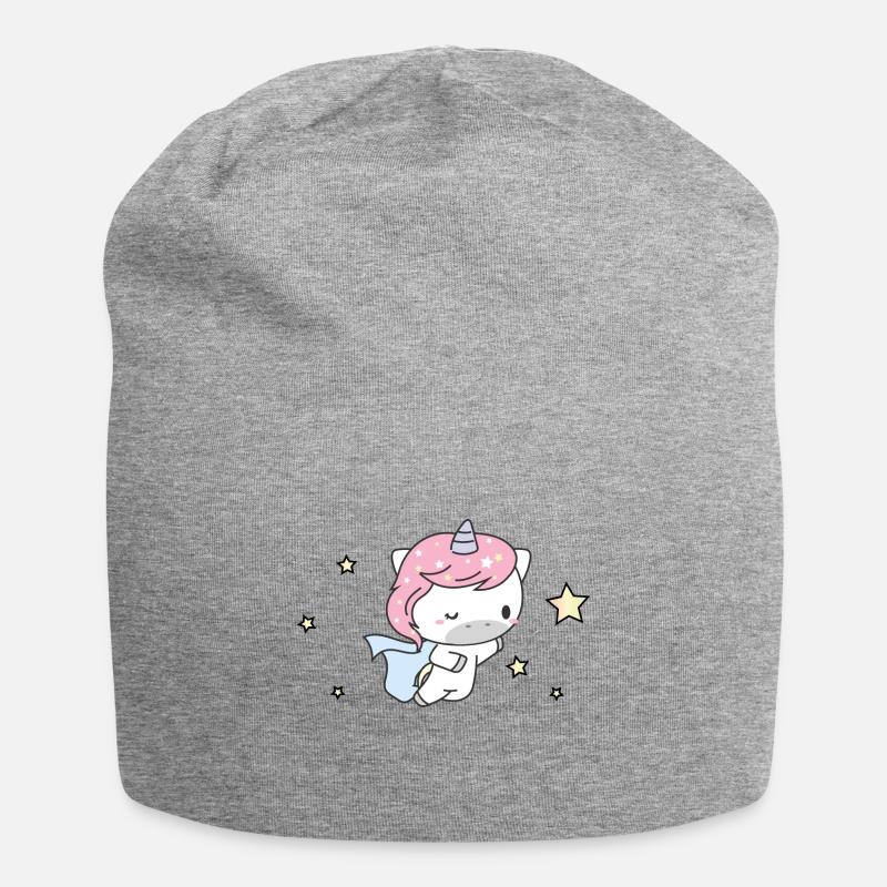super-héros de licorne mignon - Bonnet en jersey - gris chiné