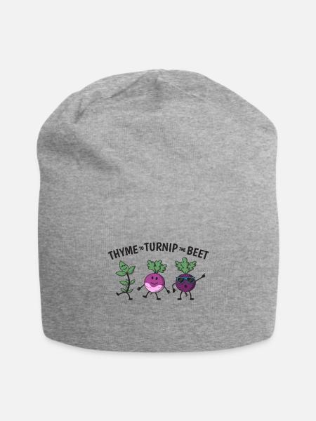 Thymian, um das Rüben-Geschenk zu rüben - Jersey-Beanie - Grau meliert