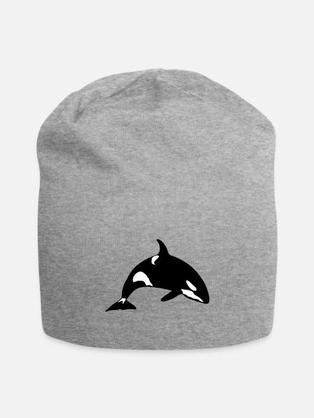 Meerestier-Schwertwal - Jersey-Beanie - Grau meliert