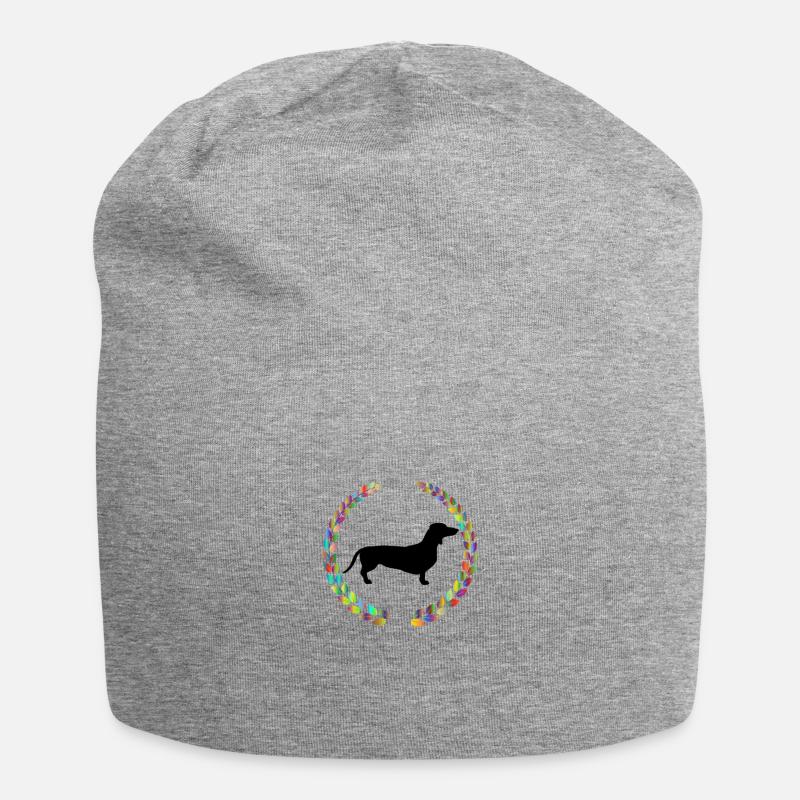 Teckel avec une couronne - Bonnet en jersey - gris chiné