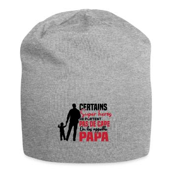 Certains super héros on les appelle papa - Bonnet en jersey - gris chiné - Devant