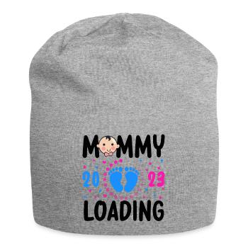 Mama loading 2023, werdende Mutter 2023 - Jersey-Beanie - Grau meliert - Vorne