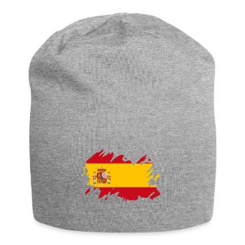 Spain flag blob of paint splatter blobs - Jersey Beanie - heather grey - Front