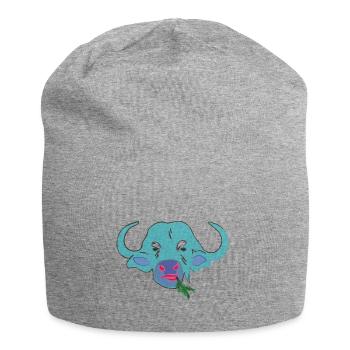 Art Bison Buffalo Water Buffalo Imprimer la hanche - Bonnet en jersey - gris chiné - Devant
