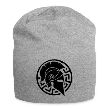 Symbole casque spartiate - Bonnet en jersey - gris chiné - Devant