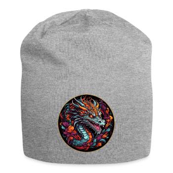 Colorful Colorful Dragon Dragon Portrait - Jersey Beanie - heather grey - Front
