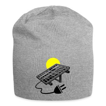 Photovoltaik Anlage Symbol Solar Energie - Jersey-Beanie - Grau meliert - Vorne