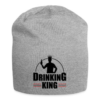 Drinker King Beer Drinking - Jersey Beanie - heather grey - Front