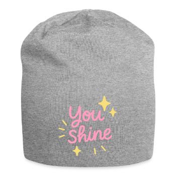 Du strahlst Positives - Jersey-Beanie - Grau meliert - Vorne