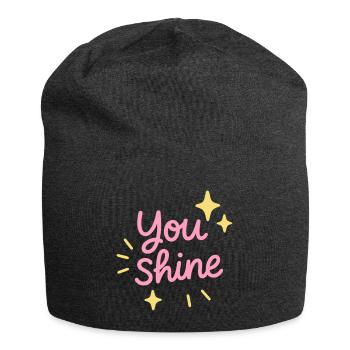 Du strahlst Positives - Jersey-Beanie - Anthrazit - Vorne
