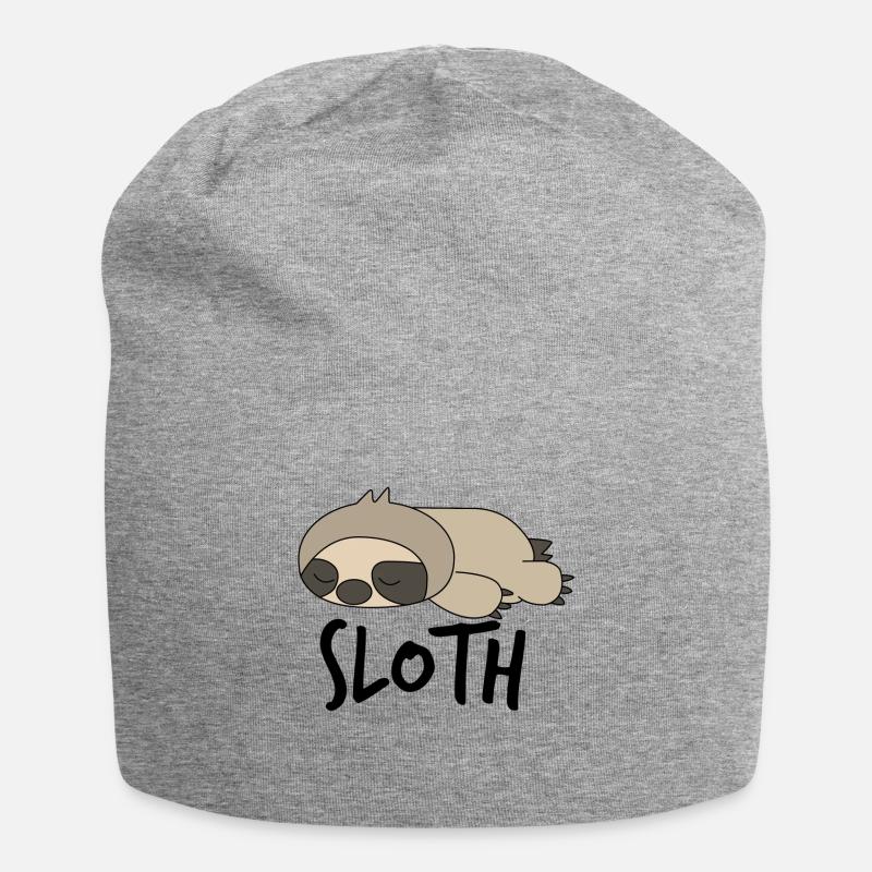 Sloth sleeping sloth lazy office work fun - Jersey Beanie - heather grey
