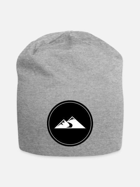 Berge Icon Kreis - Jersey-Beanie - Grau meliert