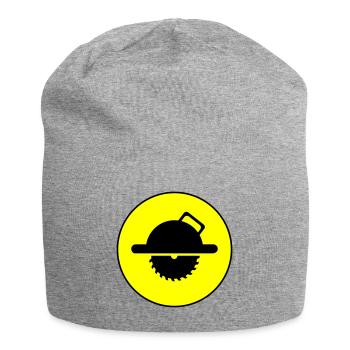 Hand Circular Saw Symbol Silhouette - Jersey Beanie - heather grey - Front