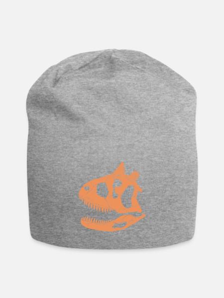 Carnotaurus Fossil Schädel - Jersey-Beanie - Grau meliert
