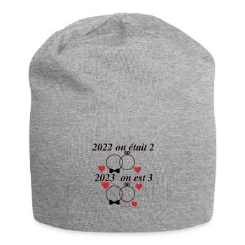 nouvel an nouveau né - Bonnet en jersey - gris chiné - Devant