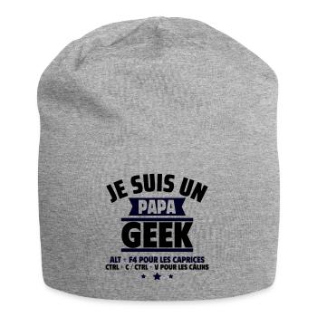Papa geek : ALT + F4 , cadeau fête des pères - Bonnet en jersey - gris chiné - Devant