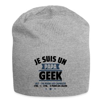 Papa geek cadeau fête des pères,Geek,Gameur,Gaming - Bonnet en jersey - gris chiné - Devant