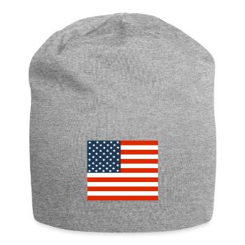 USA Flag Stars and Stripes - Jersey Beanie - heather grey - Front
