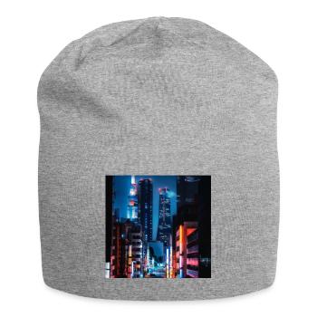 Ville fraîche la nuit - Bonnet en jersey - gris chiné - Devant