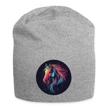 Ponies and horses are my friends - Jersey Beanie - heather grey - Front