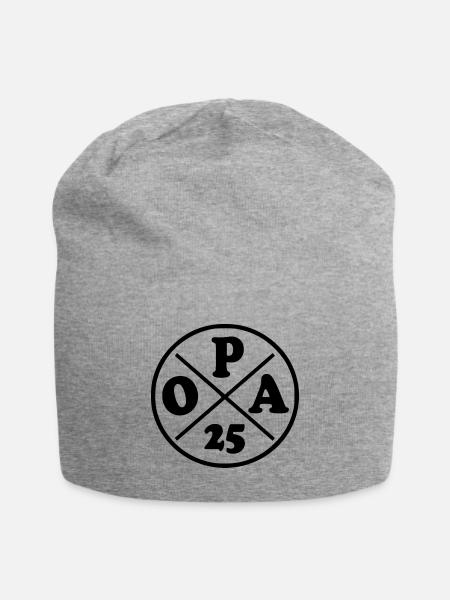 Opa 2025 - Jersey-Beanie - Grau meliert
