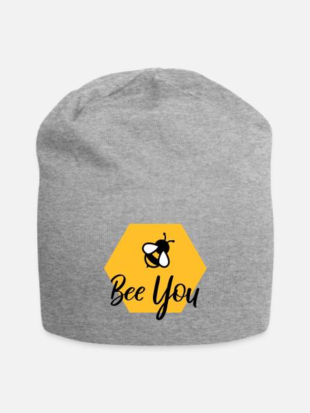Bee you - Jersey Beanie - heather grey