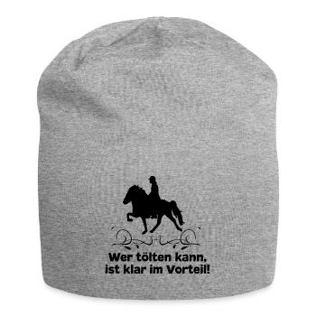 Islandpferd T-Shirt Tölt Spruch Pferdemädchen Isi - Jersey-Beanie - Grau meliert - Vorne