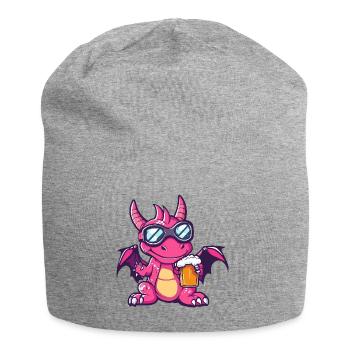 Drache Apres Ski Bier Comic - Jersey-Beanie - Grau meliert - Vorne