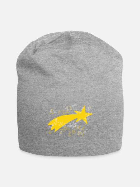 Sternschnuppe - Jersey-Beanie - Grau meliert