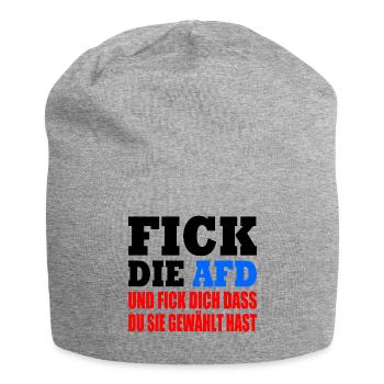 Fuck the AfD - Jersey Beanie - heather grey - Front