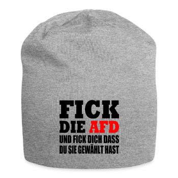 Fuck afd - Jersey-Beanie - Grau meliert - Vorne