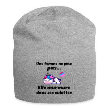 Une femme ne pète pas t-shirt drôle idée cadeau - Bonnet en jersey - gris chiné - Devant