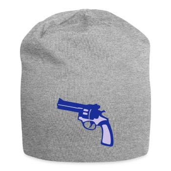 pistolet arme revolver flingue - Bonnet en jersey - gris chiné - Devant