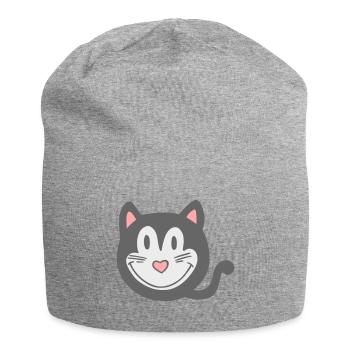 Katze, meow 2 - Jersey-Beanie - Grau meliert - Vorne