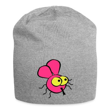 Fliege - Jersey-Beanie - Grau meliert - Vorne
