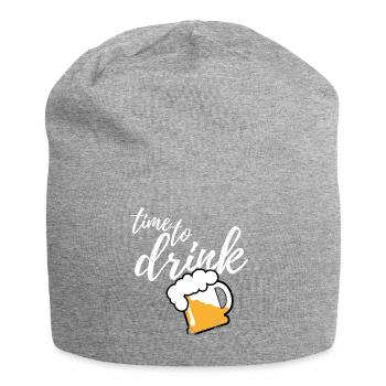 Time to drink Beer - Jersey-Beanie - Grau meliert - Vorne