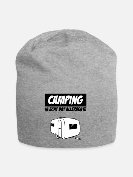 Camping Is Echt Dat Allerbeste - Jersey-Beanie - Grau meliert