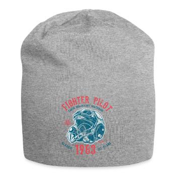 Pilote de chasse - pilotes de chasse de jet shirt design - Bonnet en jersey - gris chiné - Devant