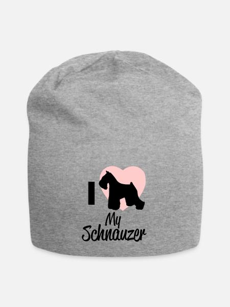 Ich liebe meinen Schnauzer! - Jersey-Beanie - Grau meliert