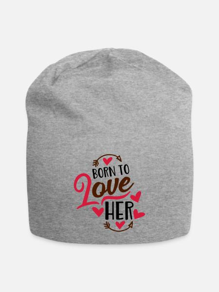 Liebe - Jersey-Beanie - Grau meliert