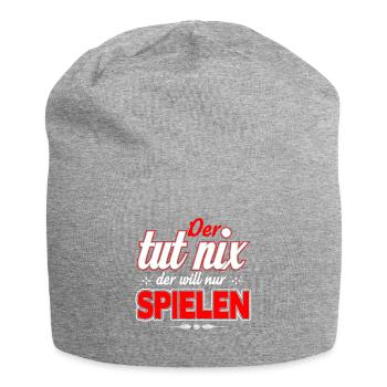 Der tut nix - der will nur Spielen - Hundebesitzer - Jersey-Beanie - Grau meliert - Vorne