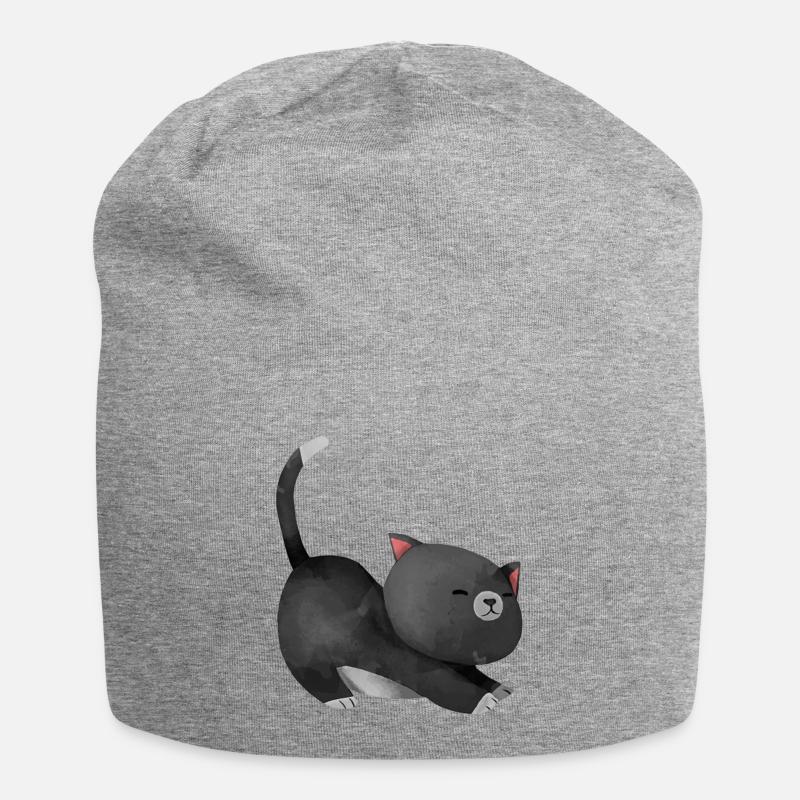 chaton - Bonnet en jersey - gris chiné
