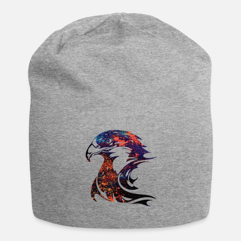spotted eagle head - Jersey Beanie - heather grey