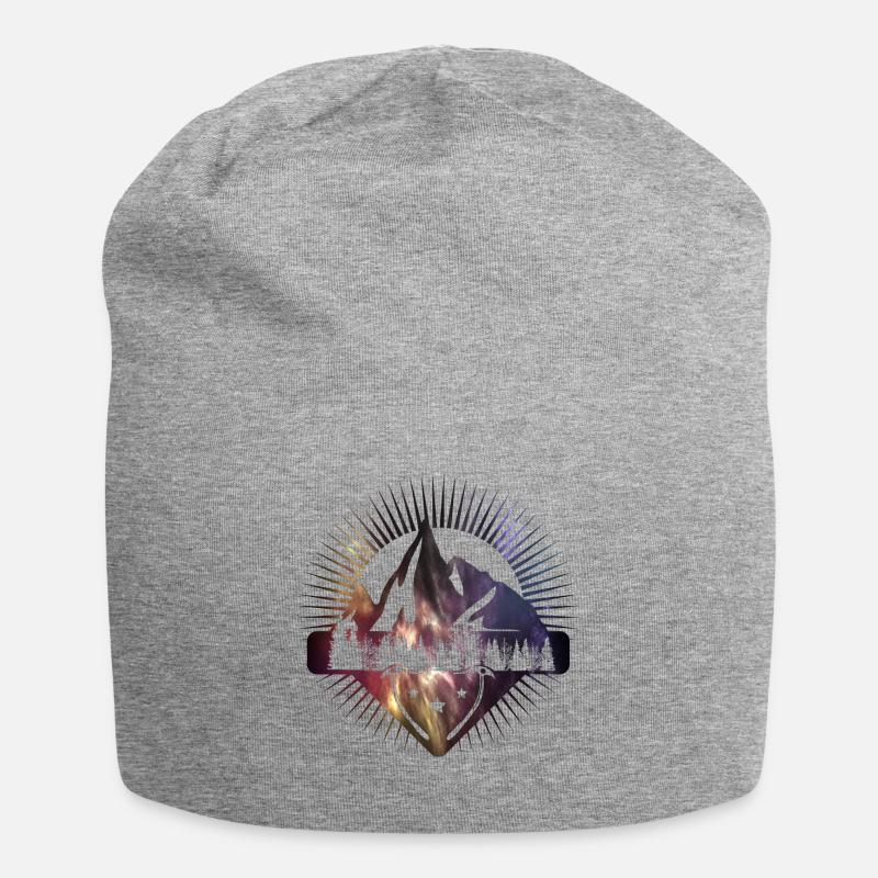 Emblem Alpen Berge Wald - Jersey-Beanie - Grau meliert