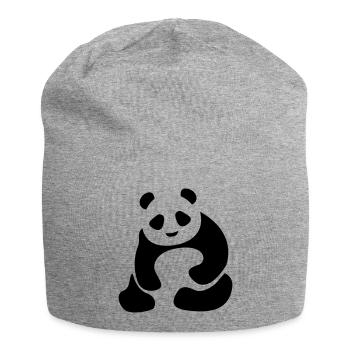 Panda Bär Panda Baby - Jersey-Beanie - Grau meliert - Vorne
