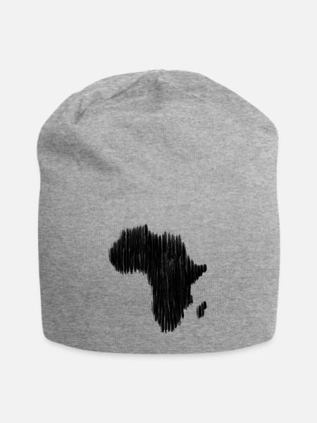 Afrika - Jersey-Beanie - Grau meliert